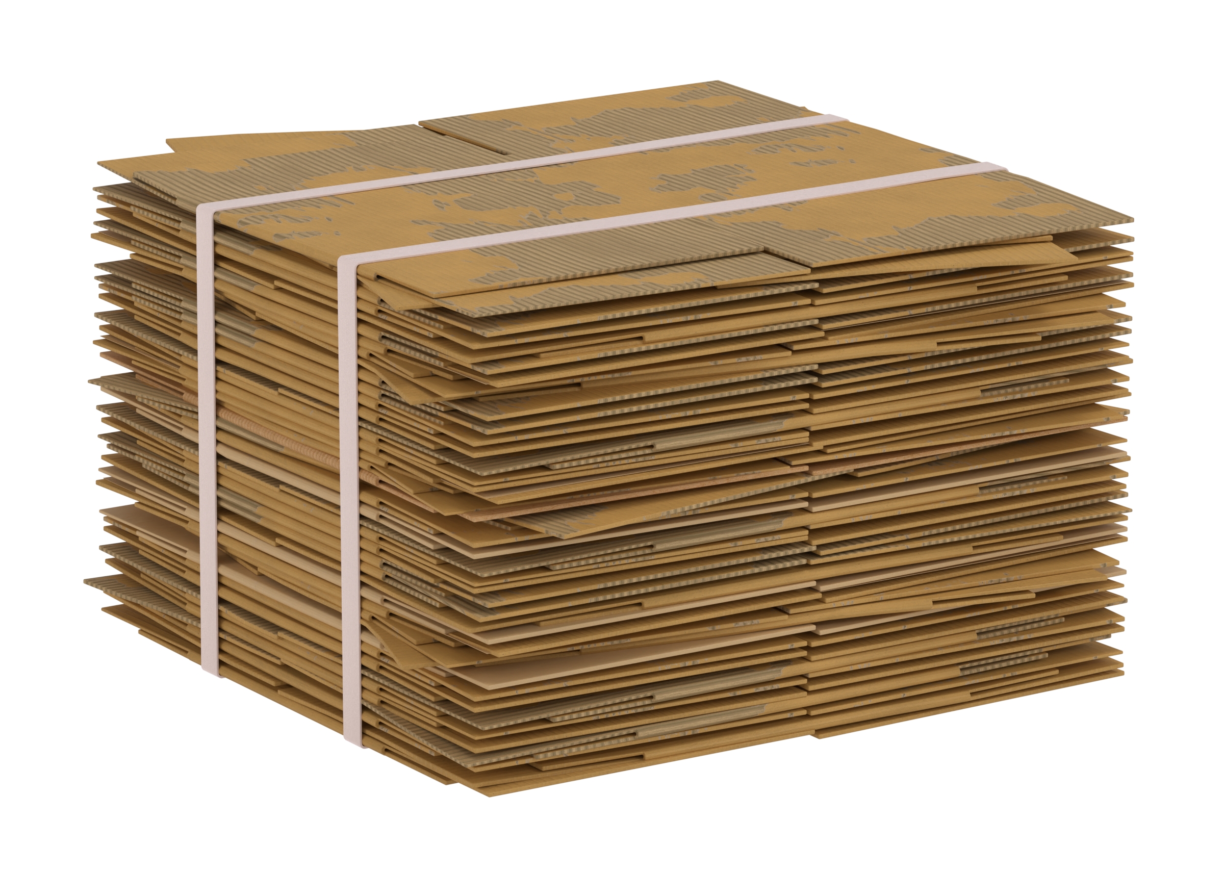 Flattened Cardboard Stack 2 Feet X 2=Feet - SimReady 3D model for robotics simulation